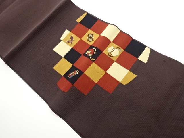 JAPANESE NAGOYA OBI / WOVEN ABSTRACT TREASURES